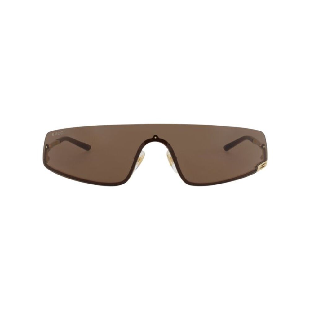 Gucci Shield-Frame Metal Sunglasses Gold Unisex-Adult